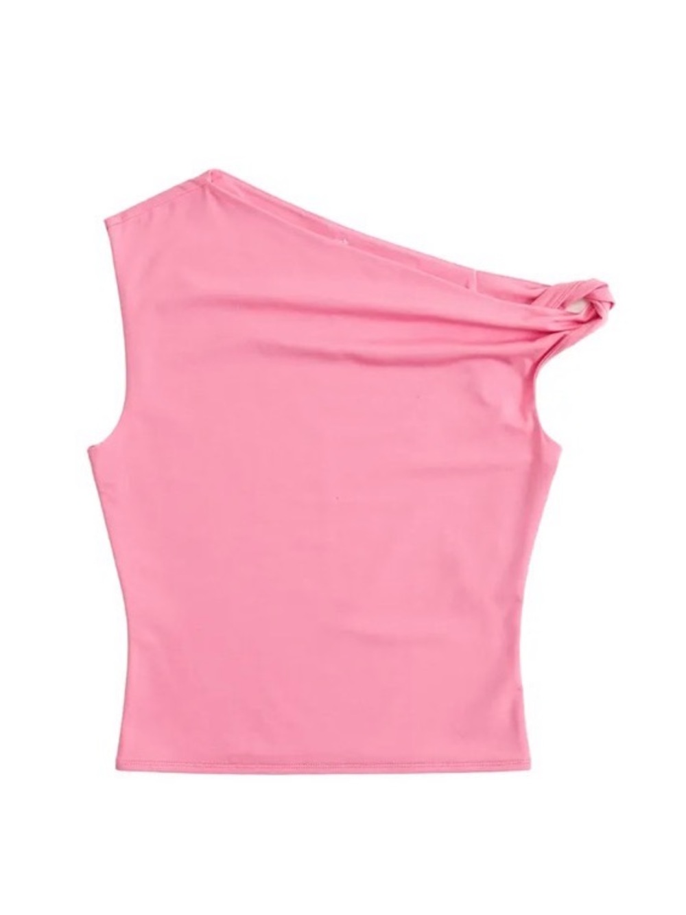Abercrombie & Fitch One-Shoulder Pink Tank with Knot Detail